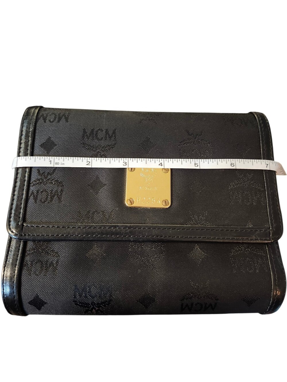 Vintage MCM Black Monogram Rare Clutch Shoulder Bag. - Picture 11 of 12